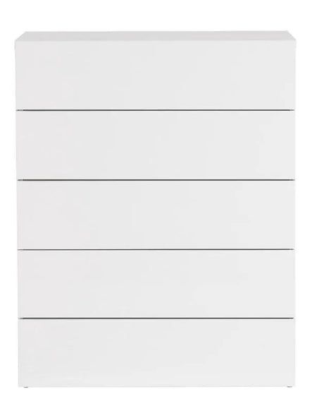 Temahome Aurora Kommode - Hvid m/5 skuffer