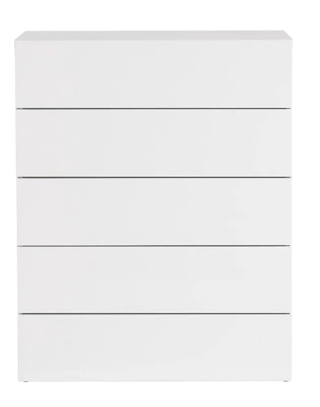 Temahome Aurora Kommode - Hvid m/5 skuffer