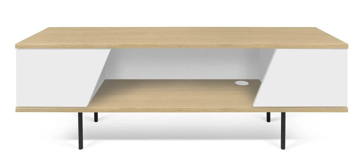 Temahome Dixie Tvbord - Egefinér/Mat Hvid