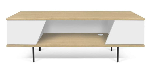 Temahome Dixie Tvbord - Egefinér/Mat Hvid