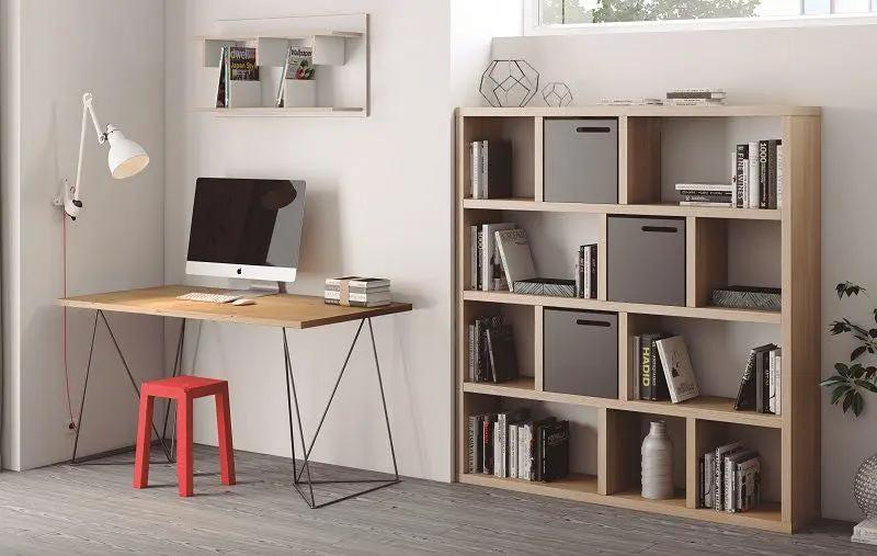 Temahome Flow Skrivebord - Lys træ m/sort stel