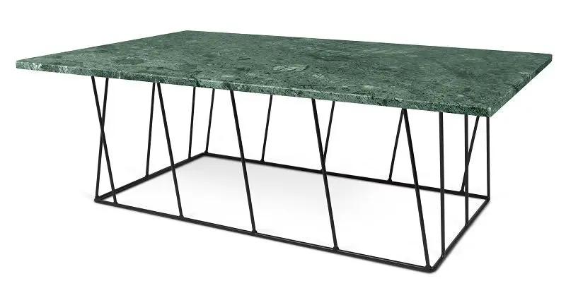 Temahome Helix Sofabord - Grøn marmor, sort stel