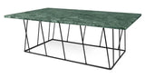 Temahome Helix Sofabord - Grøn marmor, sort stel