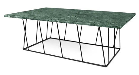 Temahome Helix Sofabord - Grøn marmor, sort stel