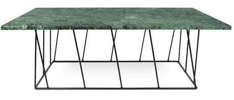 Temahome Helix Sofabord - Grøn marmor, sort stel