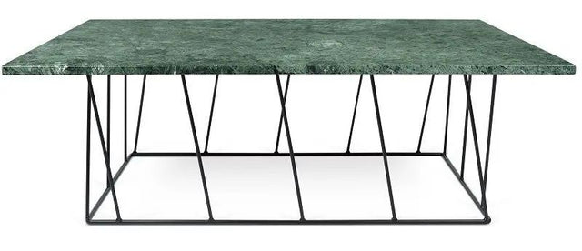 Temahome Helix Sofabord - Grøn marmor, sort stel