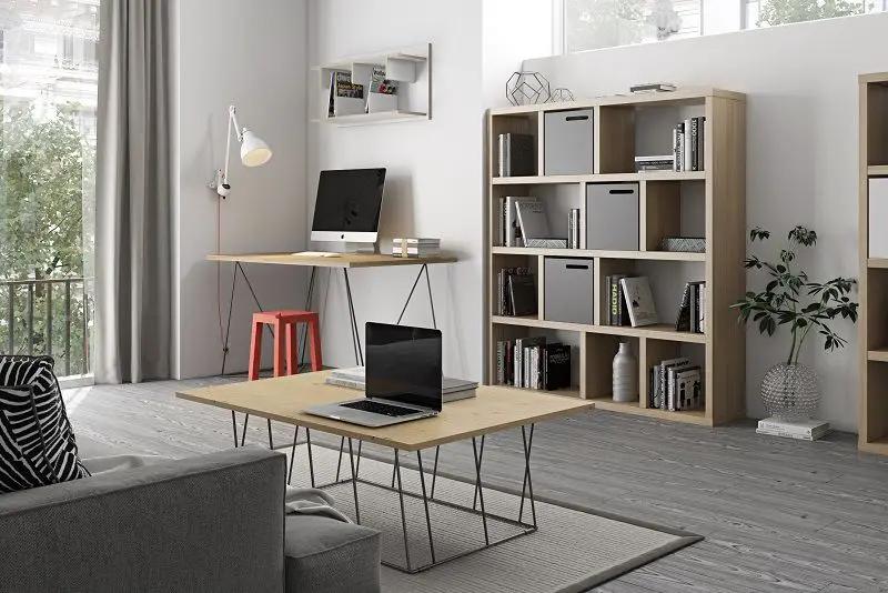 Temahome Helix Sofabord - Lys træ m/sort stel