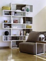 Temahome London Reol - Hvid/Valnød H:220