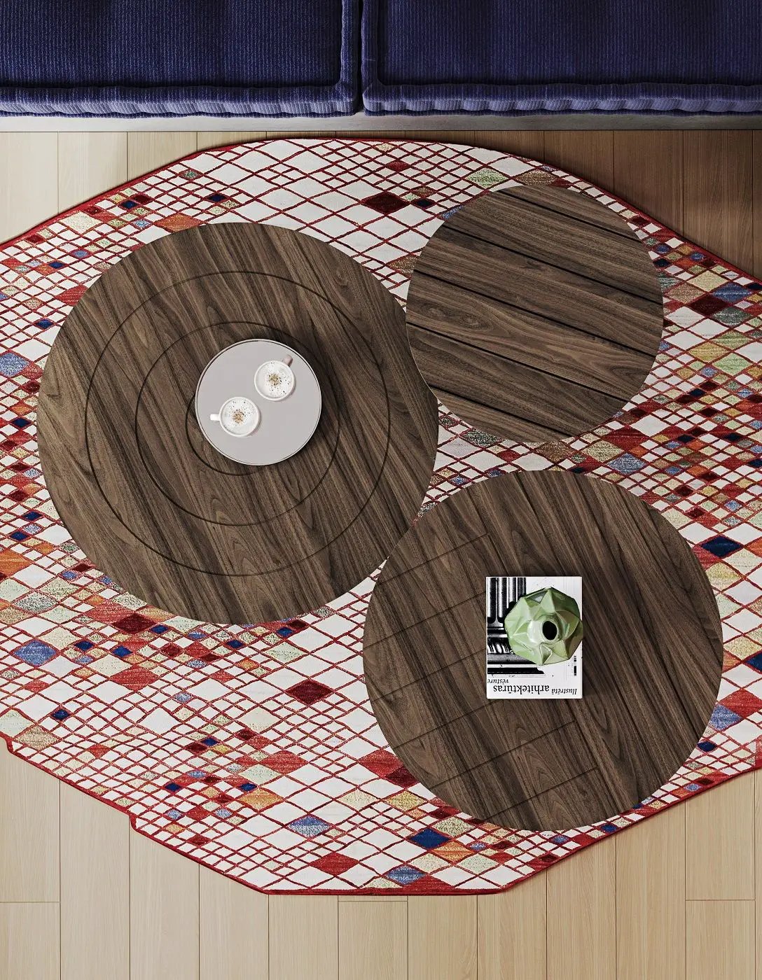 Temahome Ply Sofabord - Valnød, Ø80
