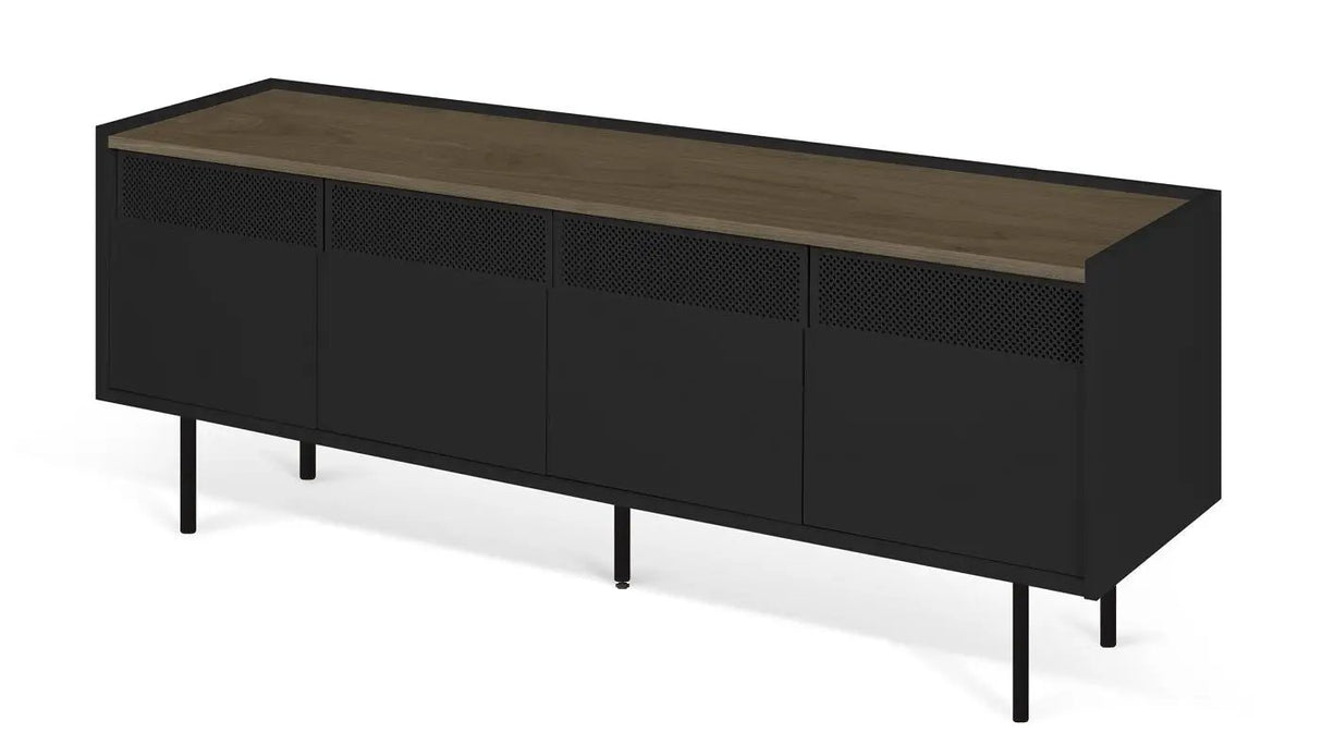 Temahome Radio Tvbord - Valnøddefinér/Sort