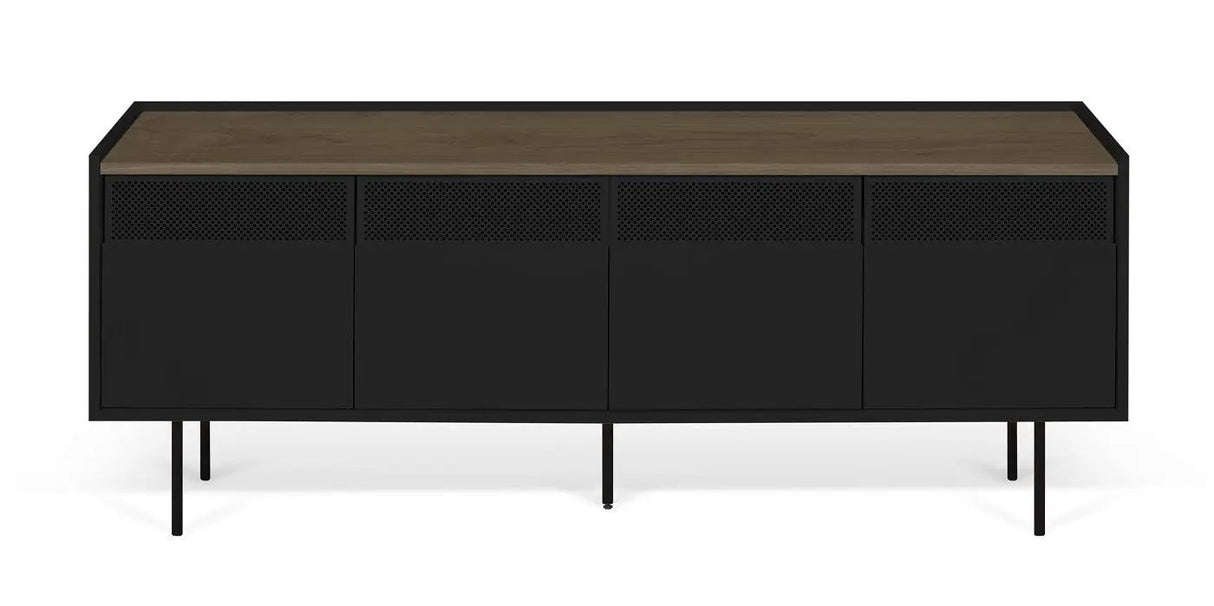 Temahome Radio Tvbord - Valnøddefinér/Sort
