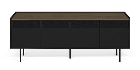 Temahome Radio Tvbord - Valnøddefinér/Sort