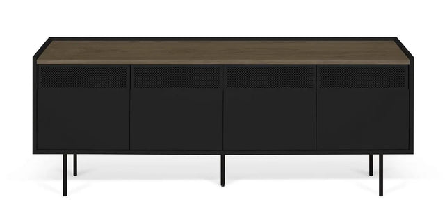 Temahome Radio Tvbord - Valnøddefinér/Sort