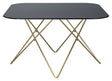 Tristar Sofabord, Børstet messing/Sort glas m. marmorlook - Unoliving.com