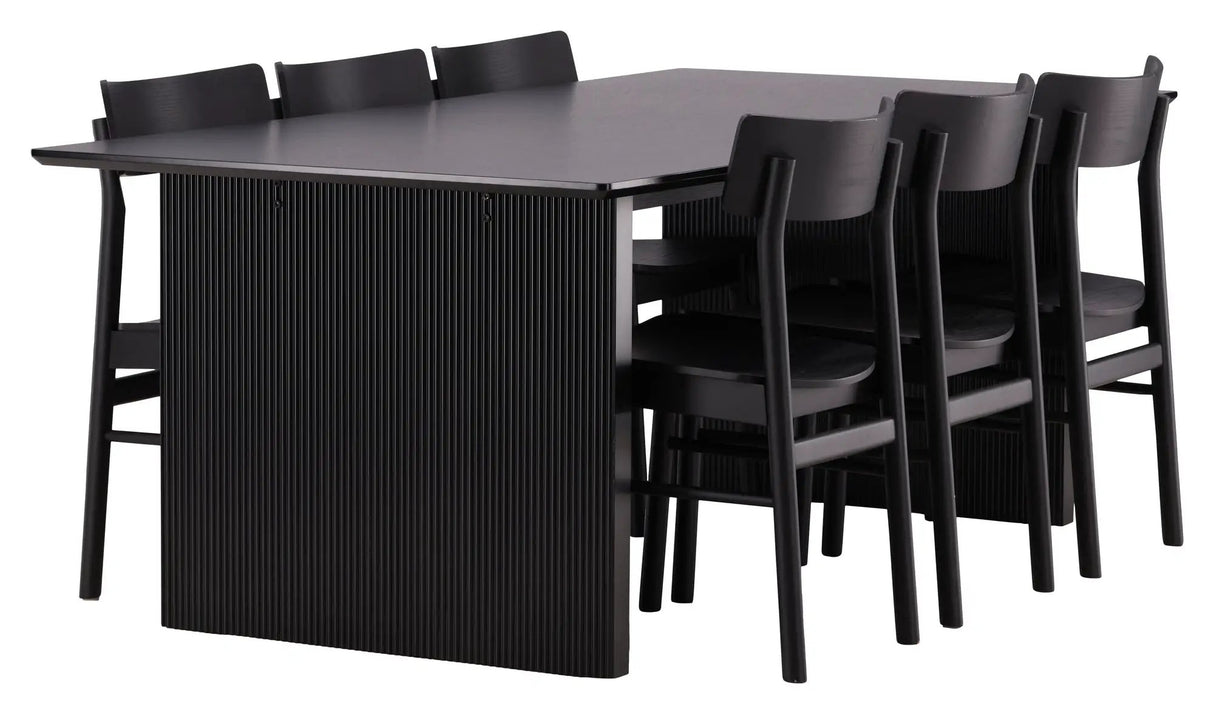 Vail Spisebord m. 6 Montros stole - Natur - Unoliving.com