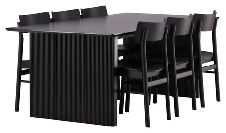 Vail Spisebord m. 6 Montros stole - Natur - Unoliving.com