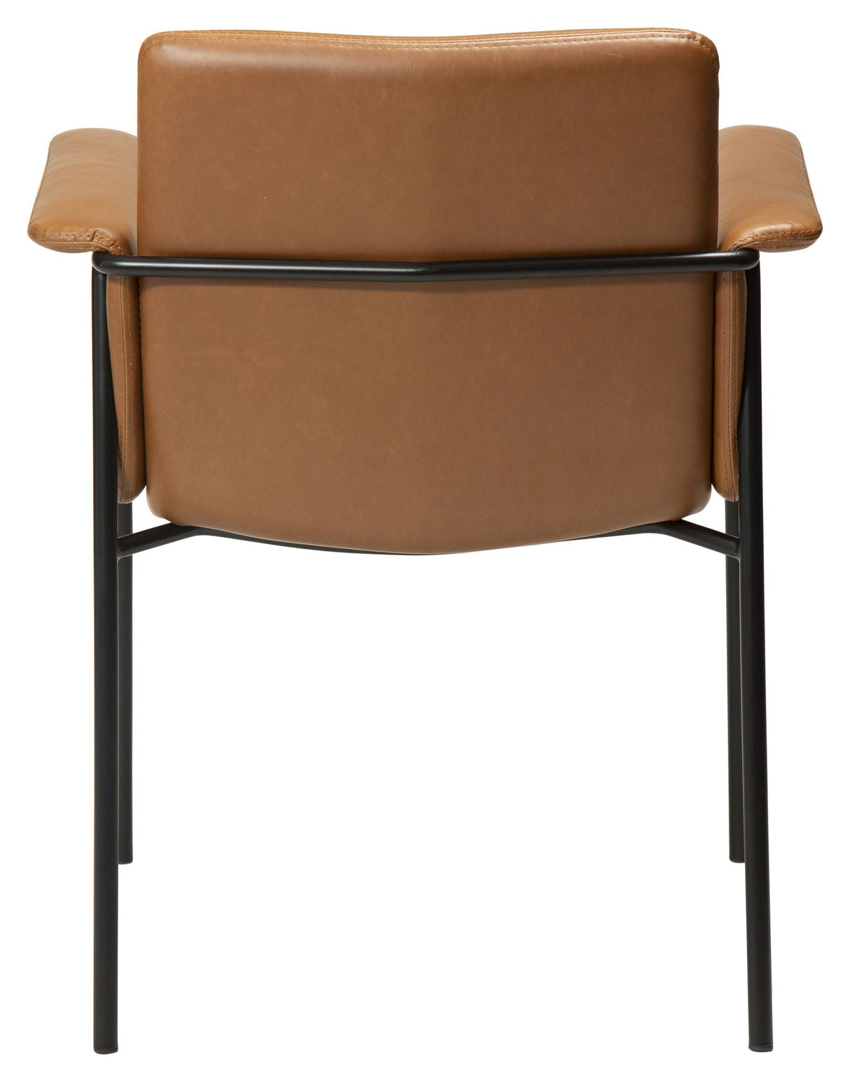 Vale Spisebordsstol m. arm, vintage lysebrun kunstlæder - Unoliving.com