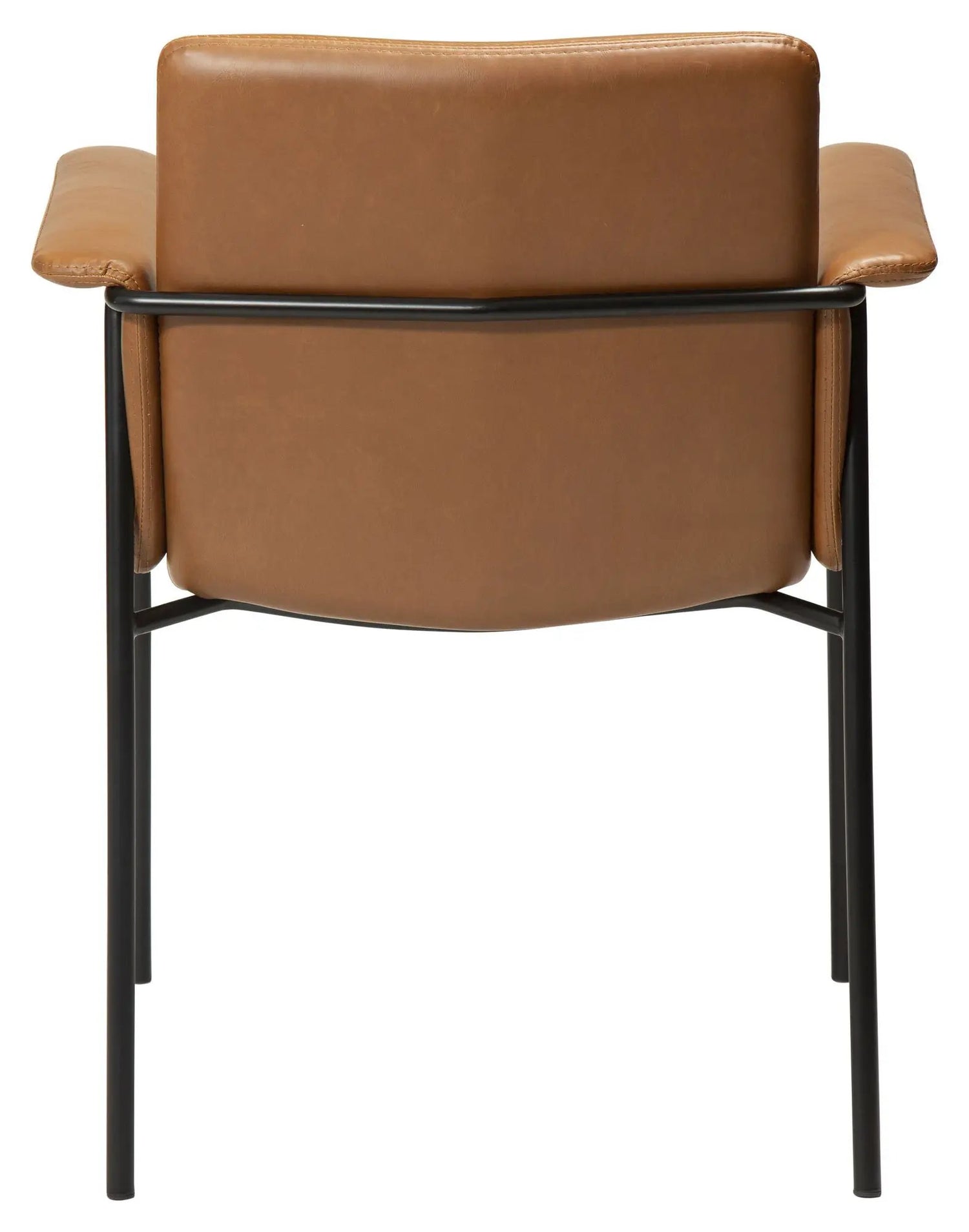 Vale Spisebordsstol m. arm, vintage lysebrun kunstlæder - Unoliving.com