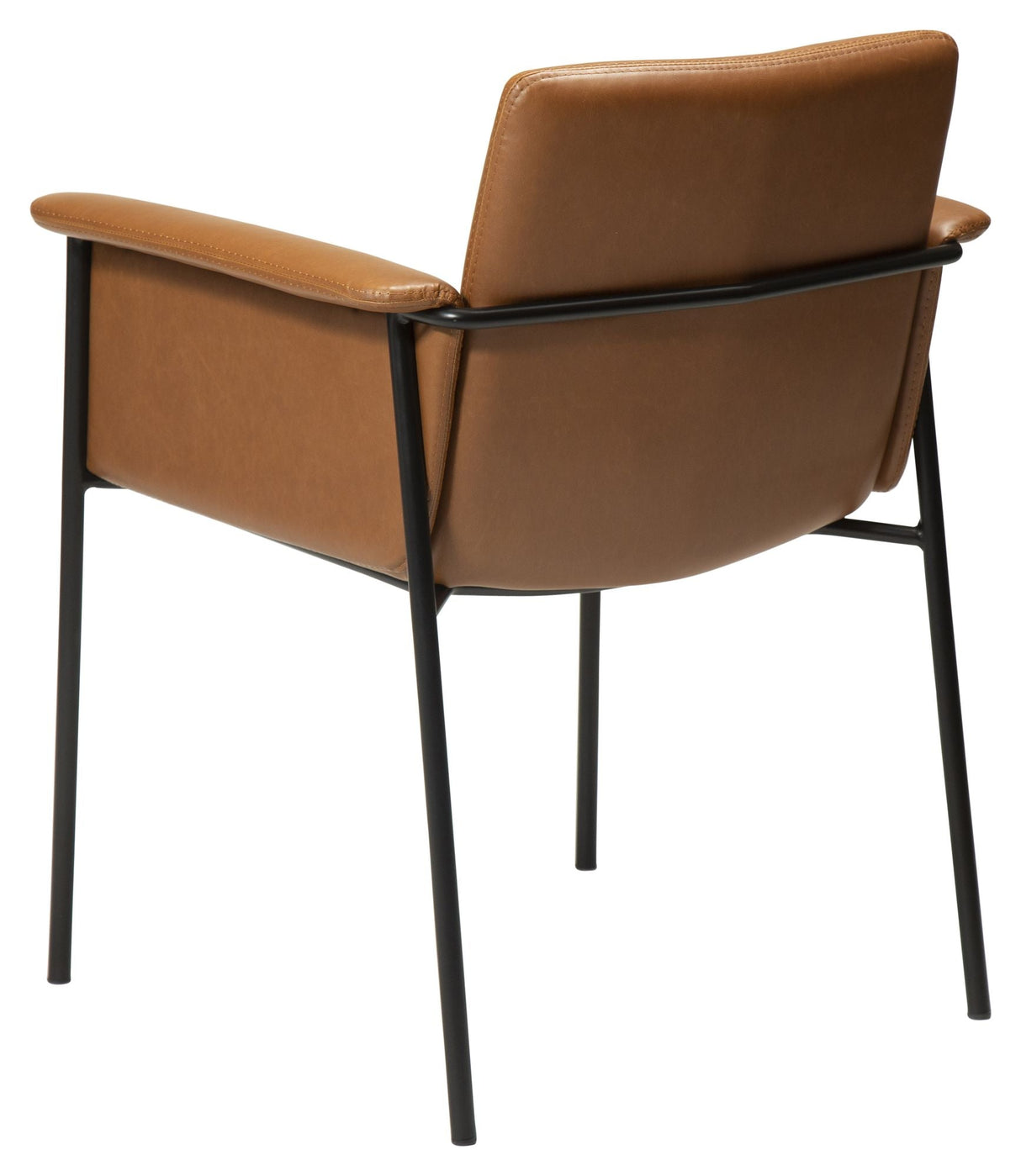 Vale Spisebordsstol m. arm, vintage lysebrun kunstlæder - Unoliving.com