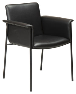 Vale Spisebordsstol m. arm, vintage sort kunstlæder - Unoliving.com