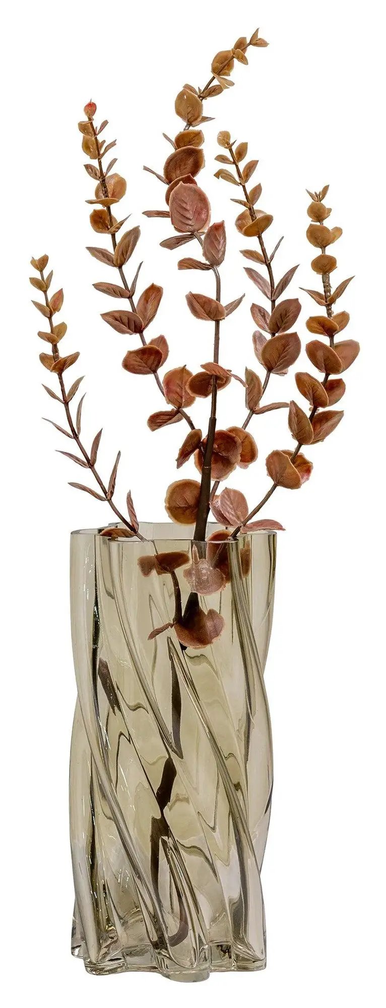 Vase Ø12,5, røget grøn