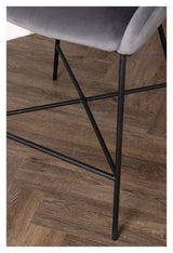 Velvet Barstol - Mørkegrå fløjl - Unoliving.com