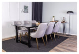 Velvet Deluxe Spisebordsstol, Grå Velour, messing