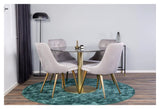 Velvet Deluxe Spisebordsstol, Grå Velour, messing