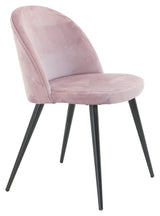 Velvet Spisebordsstol, Rosa Velour