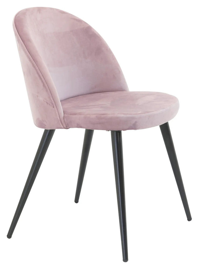 Velvet Spisebordsstol, Rosa Velour
