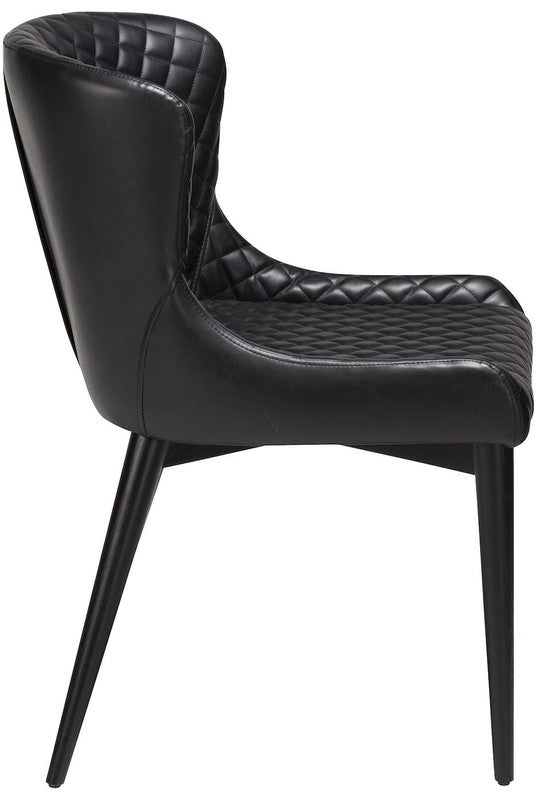 Vetro Spisebordsstol, Vintage Sort Kunstlæder - Unoliving.com