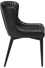 Vetro Spisebordsstol, Vintage Sort Kunstlæder - Unoliving.com