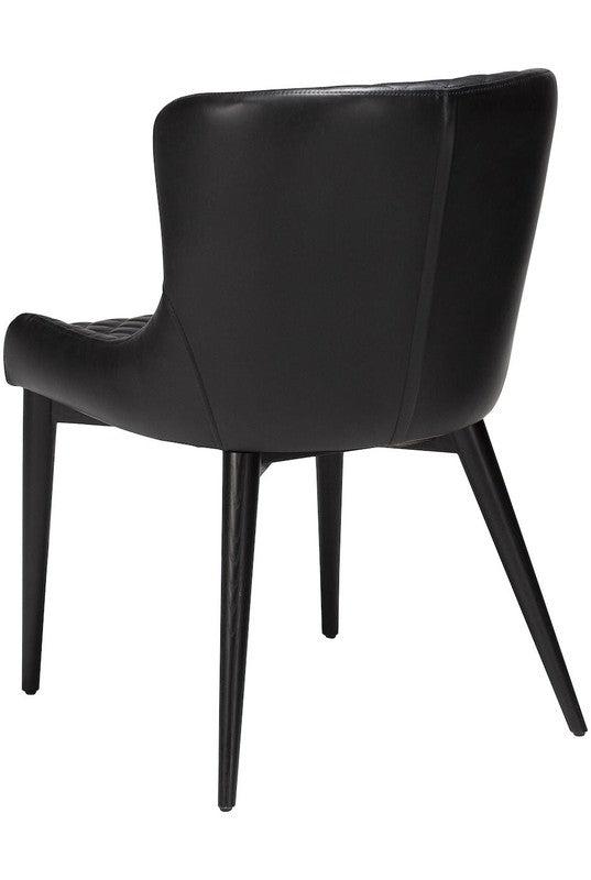 Vetro Spisebordsstol, Vintage Sort Kunstlæder - Unoliving.com