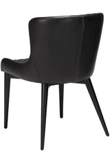Vetro Spisebordsstol, Vintage Sort Kunstlæder - Unoliving.com