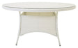 Volta, Havebord, Ø90, Hvid Flet/glas top