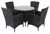 Volta, Havebord, Ø90, Sort Flet/glas top