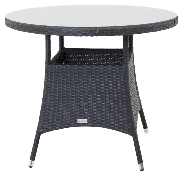 Volta, Havebord, Ø90, Sort Flet/glas top