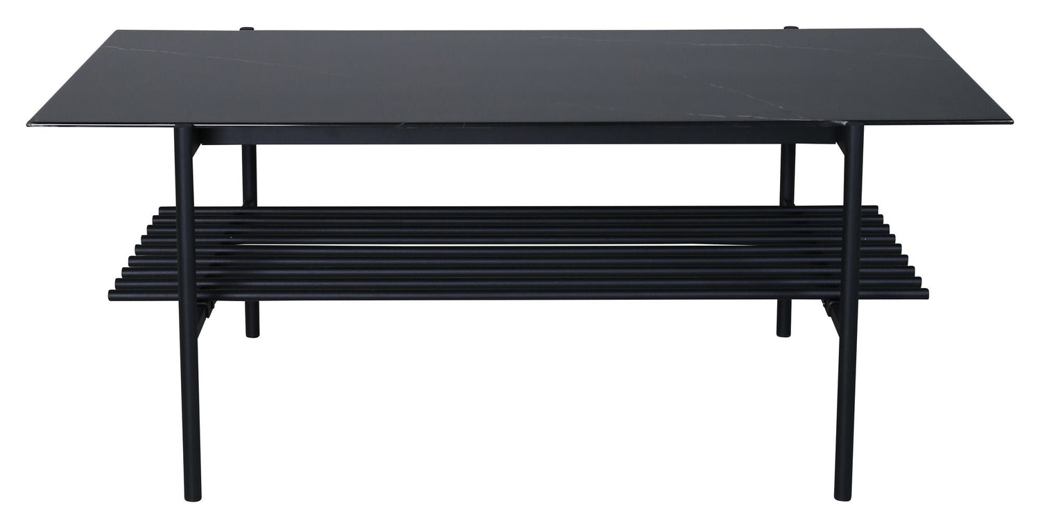 Von Staf Sofabord, Sort/Sort glas m. marmorlook - Unoliving.com