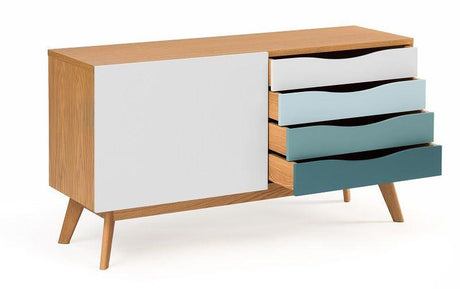 Woodman - Avon Skænk m/farvede skuffer - Spruce