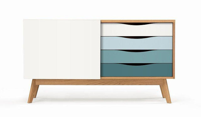 Woodman - Avon Skænk m/farvede skuffer - Spruce