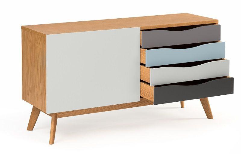 Woodman - Avon Skænk m/farvede skuffer - Strata