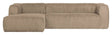 Woood Bean 3-pers. Sofa m. venstrevendt Chaiselong, Travertin Fløjl - Unoliving.com