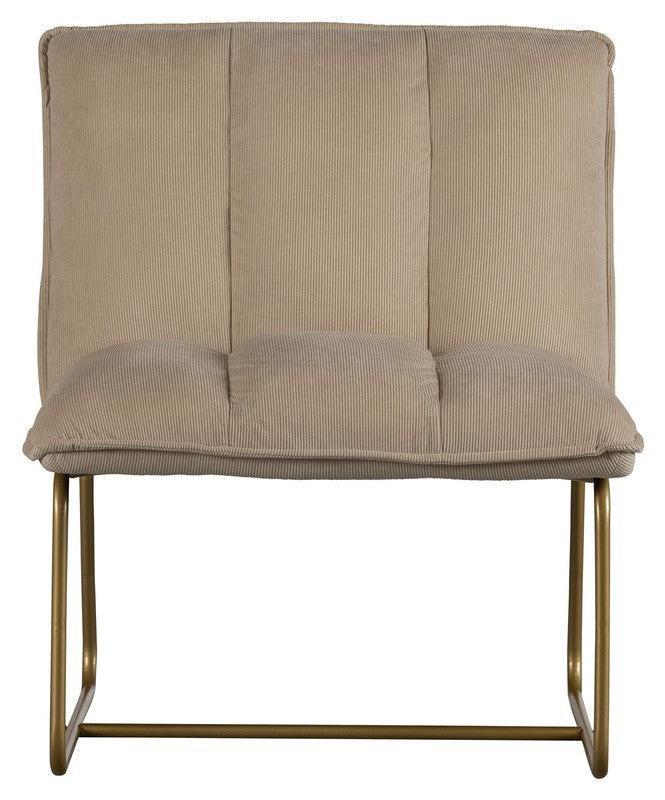 Woood Fie Loungestol - Sandfarvet Fløjl - Unoliving.com
