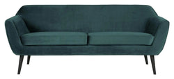 Woood Rocco 2-pers Sofa - Teal Velour - Unoliving.com