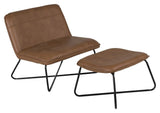 X-Lounge Loungestol m. skammel, Brun PU - Unoliving.com
