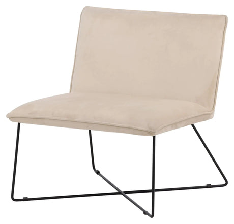 X-lounge Lænestol - Beige fløjl