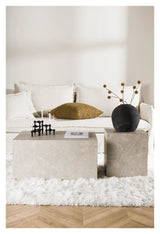 York Sofabord 40x40 - Beige/marmor look