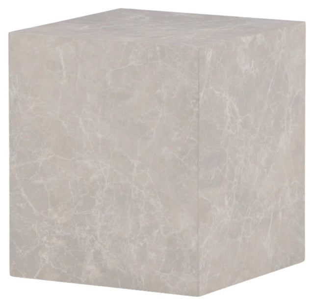 York Sofabord 40x40 - Beige/marmor look