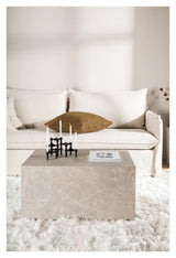 York Sofabord 80x60 - Beige/marmor look