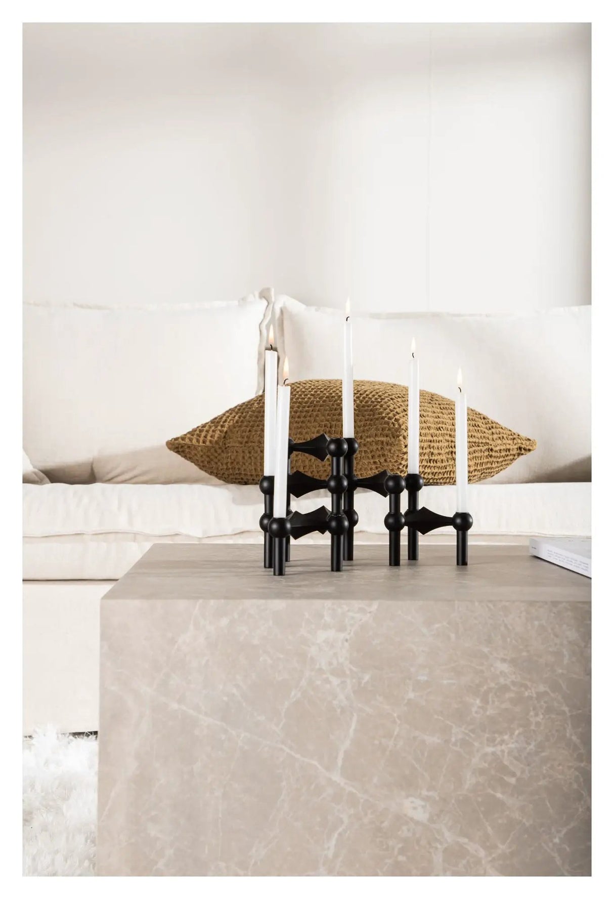 York Sofabord 80x60 - Beige/marmor look